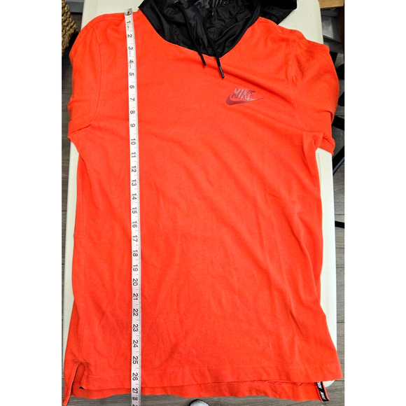 Nike Red Long Sleeve Tee with Black Hood - Picture 9 of 11